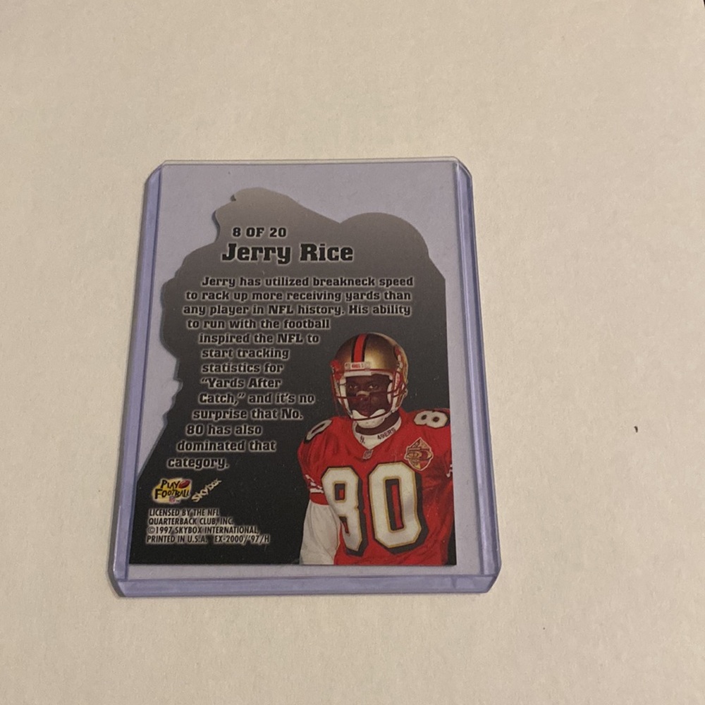 Jerry Rice HOF fleet of foot skybox 1997 Football Card Vintage Collectible - Picture 4 of 4